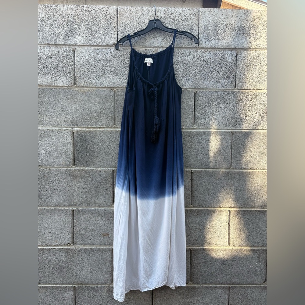 Knox Rose XL Ombré Sleeveless Faux Wrap Front MIDI/Maxi Dress Multi Rope Straps